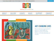 Tablet Screenshot of healingartsprojectinc.org